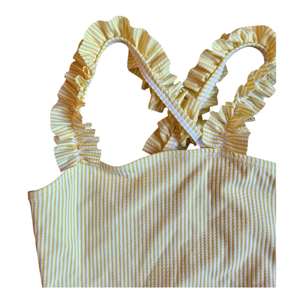 LIZENS Girls One Piece Swimsuit – Yellow & White Stripe – Size 9/10 – NWT - Picture 4 of 12